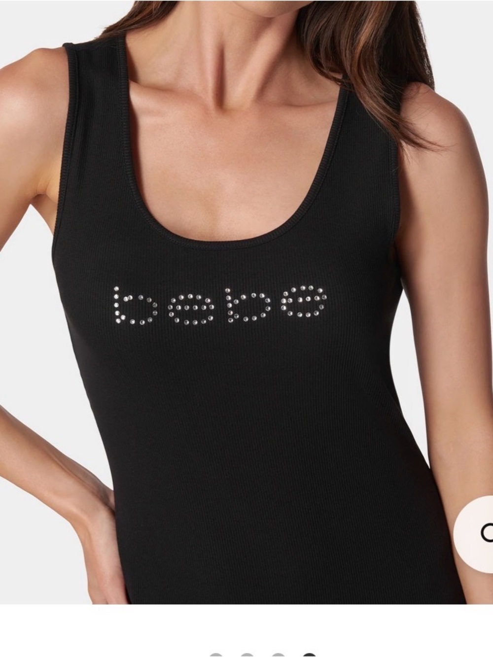 bebe Black Studded Logo Maxi Tank Dress